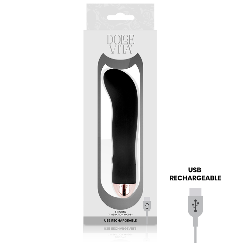 DOLCE VITA - RECHARGEABLE VIBRATOR TWO BLACK 7 SPEED - Bild 4
