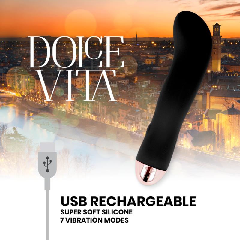 DOLCE VITA - RECHARGEABLE VIBRATOR TWO BLACK 7 SPEED - Bild 5