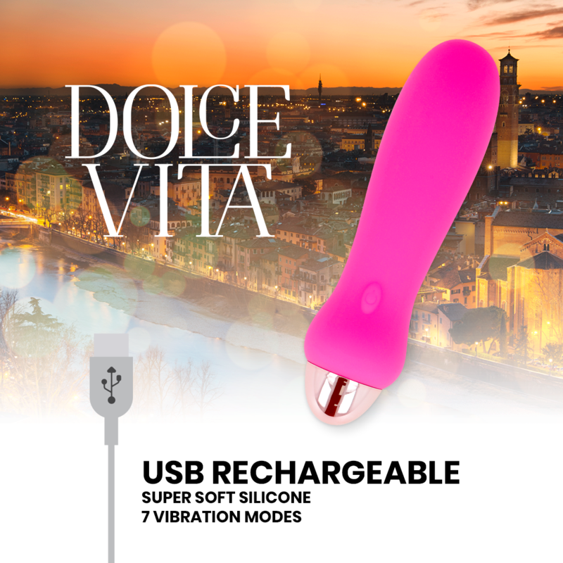 DOLCE VITA - RECHARGEABLE VIBRATOR FIVE PINK 7 SPEEDS - Bild 4