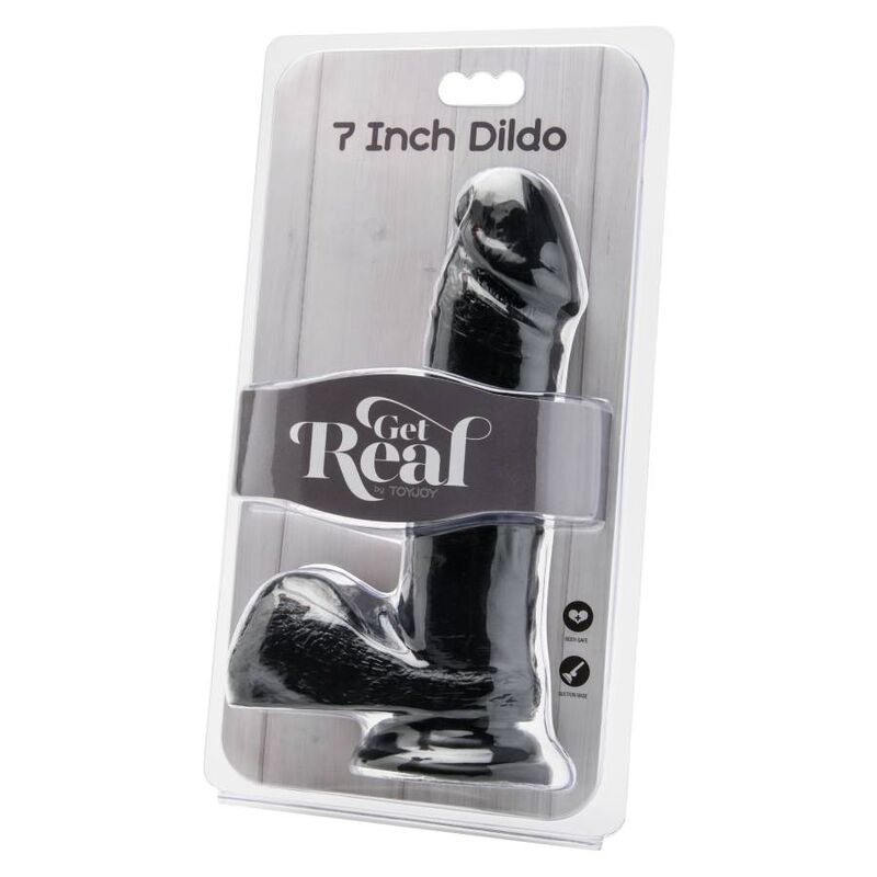 GET REAL - DILDO 18 CM WITH BALLS BLACK - Bild 2