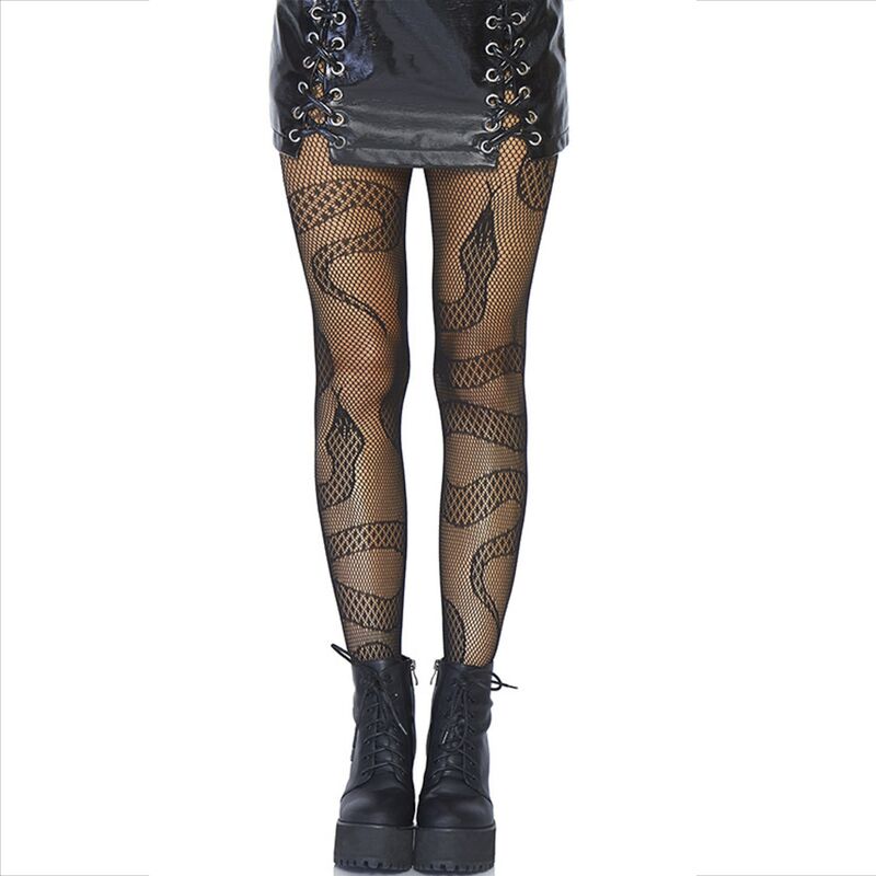 LEG AVENUE – STOCKINGS NET SNAKES BLACK