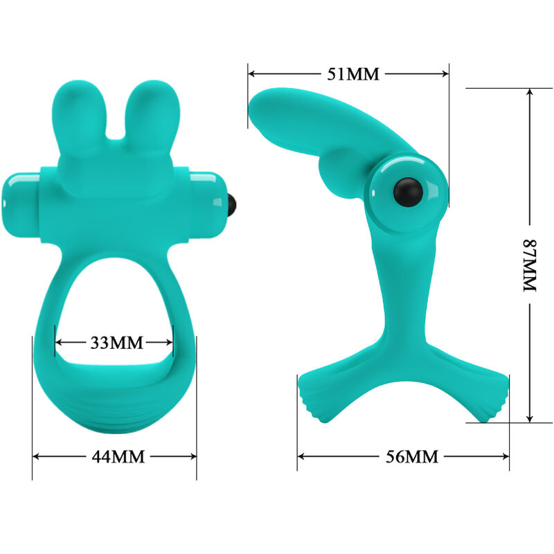 PRETTY LOVE - DANTE GREEN RABBIT VIBRATOR RING - Bild 4