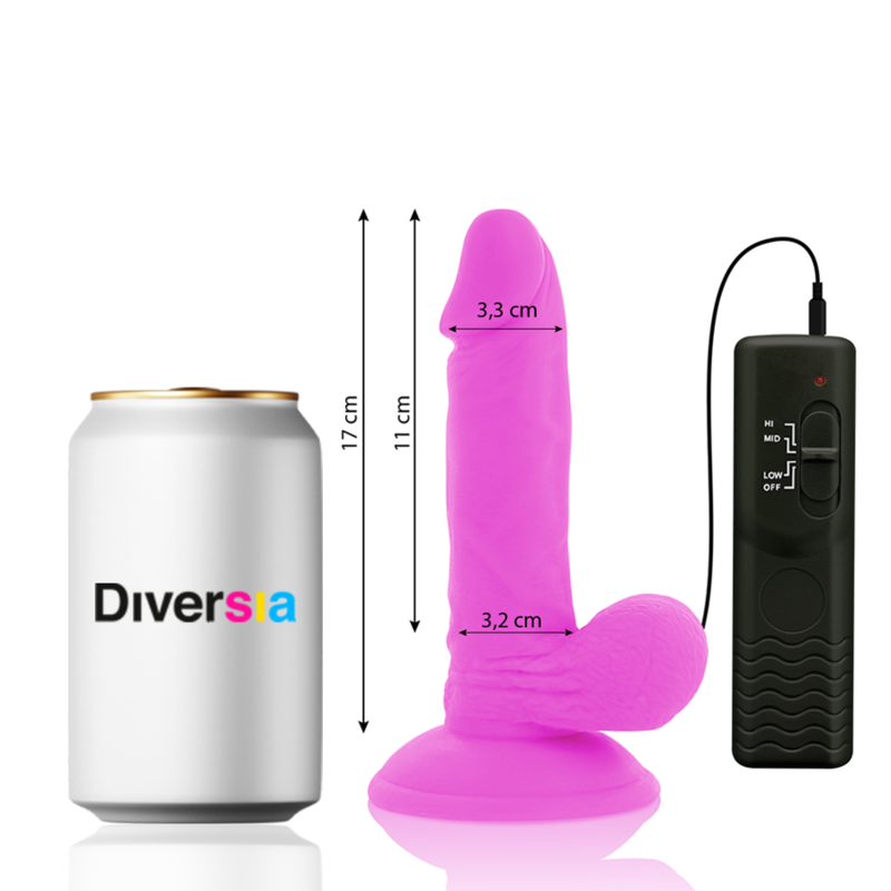 DIVERSIA - FLEXIBLE VIBRATING DILDO PURPLE 17 CM -O- 3.3 CM - Bild 2