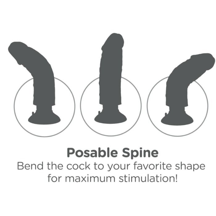 KING COCK - 25.5 CM VIBRATING COCK WITH BALLS BROWN - Bild 5