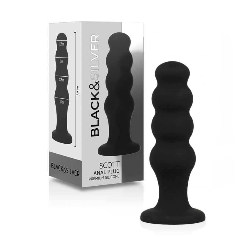 BLACKSILVER – SCOTT PREMIUM SILICONE ANAL PLUG BLACK