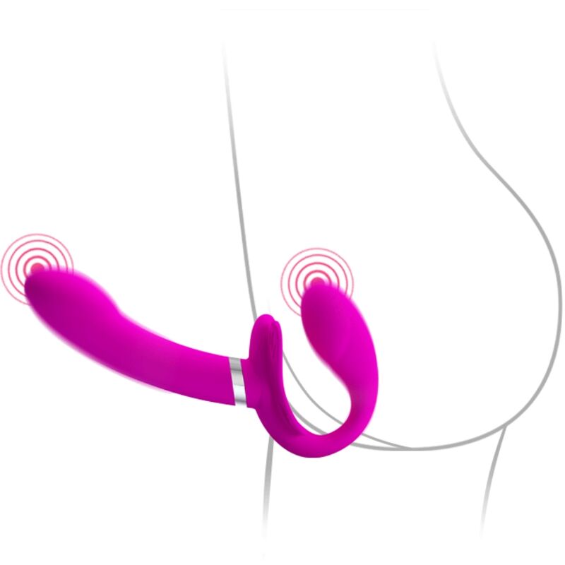 PRETTY LOVE - VALERIE DOUBLE STRAP-ON VIBRATOR 12 VIBRATIONS PURPLE - Bild 3