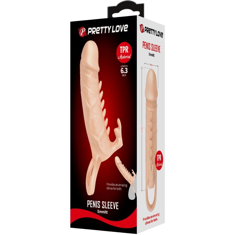 PRETTY LOVE - EMMIT PENIS SLEEVE + CLITORIS STIMULATOR FLESH - Bild 5