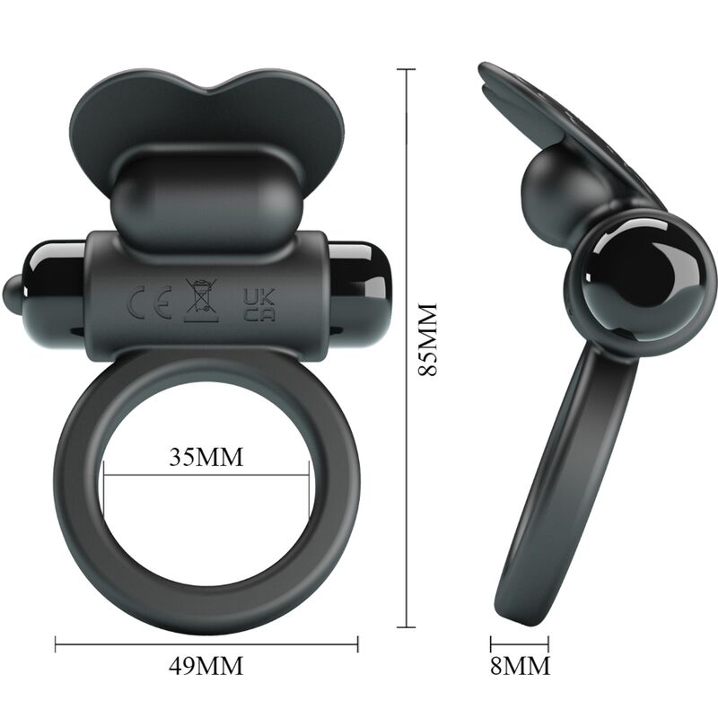 PRETTY LOVE - DEBONAIRE VIBRATING RING RABBIT 10 VIBRATIONS BLACK - Bild 4