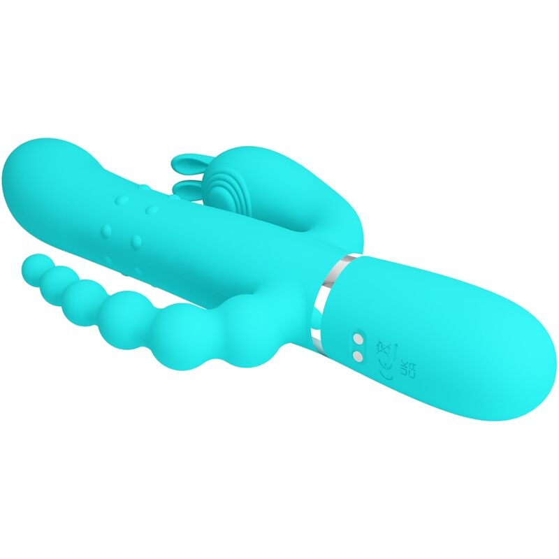 PRETTY LOVE - CAMMY 4 IN 1 MULTIFUNCTION TRIPPLE RABBIT VIBRATOR BLUE - Bild 5