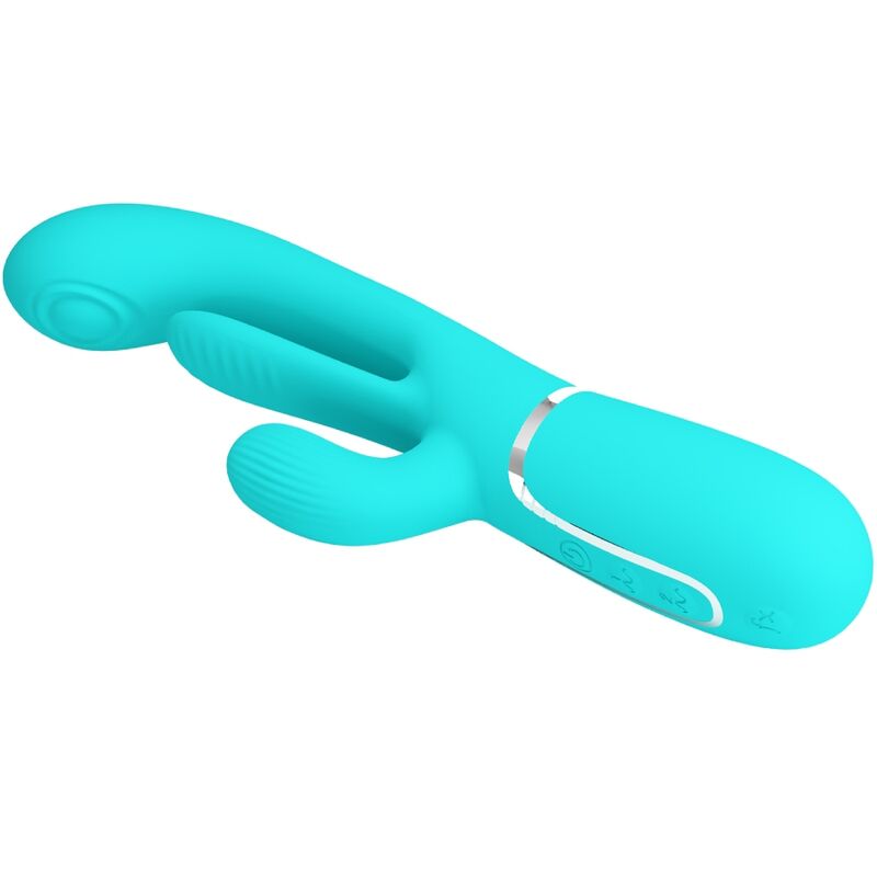 PRETTY LOVE - SHANIA TRIPLE RABBIT MULTIFUNCTION VIBRATOR 3 IN 1 BLUE - Bild 3