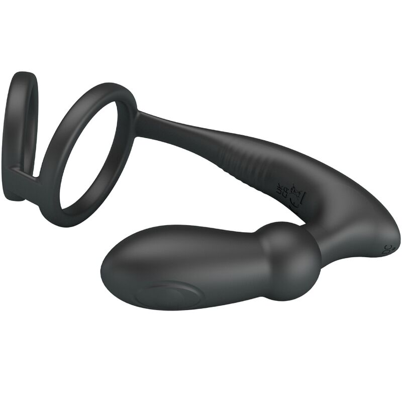 PRETTY LOVE - EMONI PENIS RING + ANAL PLUG 12 VIBRATIONS BLACK - Bild 3