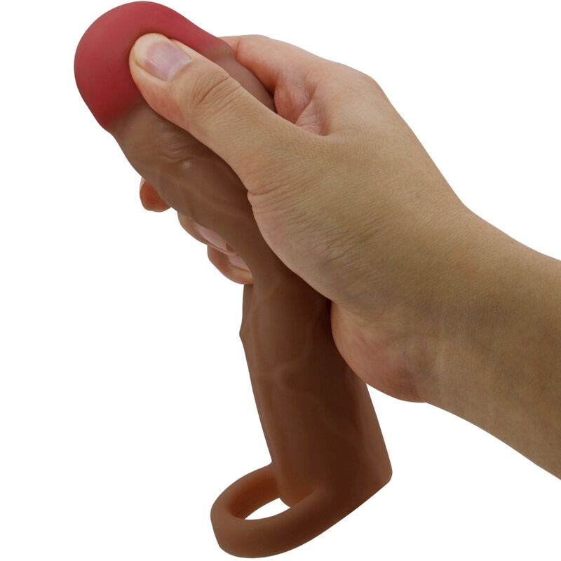 PRETTY LOVE - HANI PENIS SLEEVE WITH 5 CM EXTENSION MULATTO - Bild 4