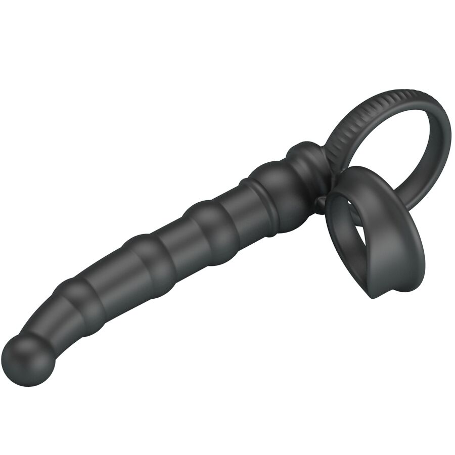 PRETTY LOVE - TATUM VIBRATING PENIS RING WITH PLUG 10 VIBRATIONS BLACK - Bild 3