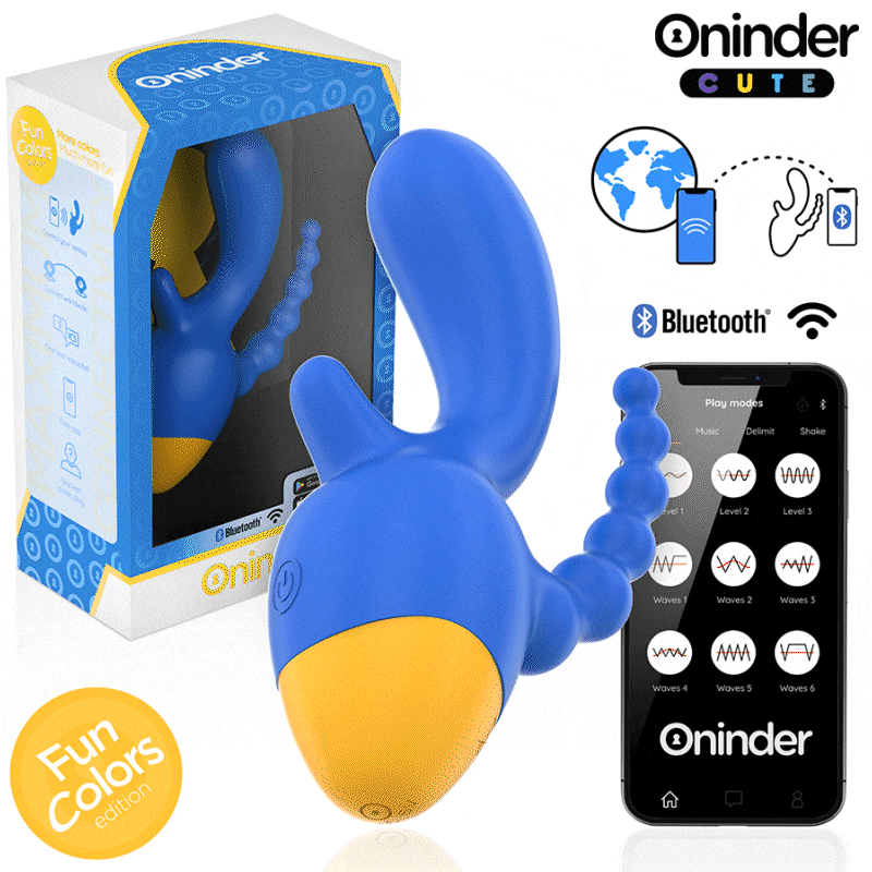 ONINDER CUTE – LOVE 3 SOME TRIPLE VIBRATOR – FREE WORLDWIDE APP
