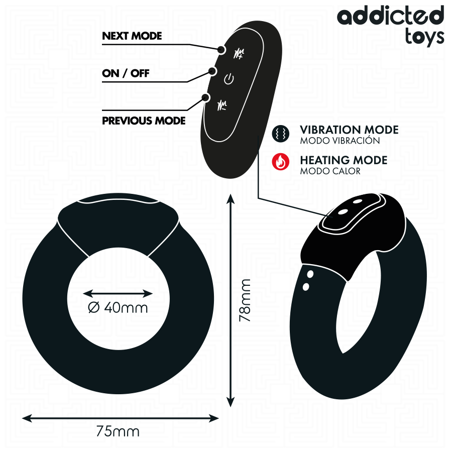 ADDICTED TOYS - HEATING EFFECT VIBRATING COCK RING REMOTE CONTROL - Bild 5