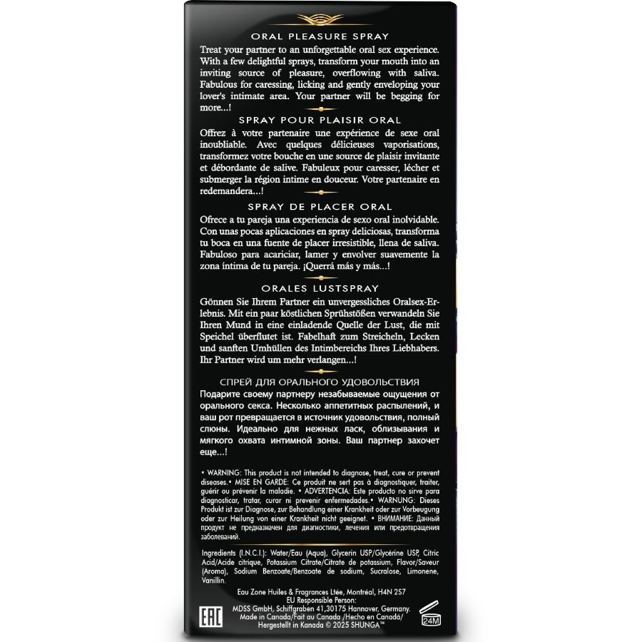 SHUNGA - WAVES PLEASURE SPRAY ORAL SEDUCTIVE EXOTIC FRUITS 20 ML - Bild 4