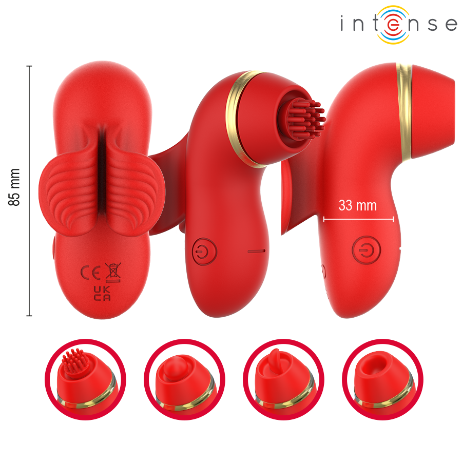 INTENSE - PATTY STIMULATOR WITH 4 HEADS, SUCTION, TAPPING, TICKLING AND LICKING - Bild 2
