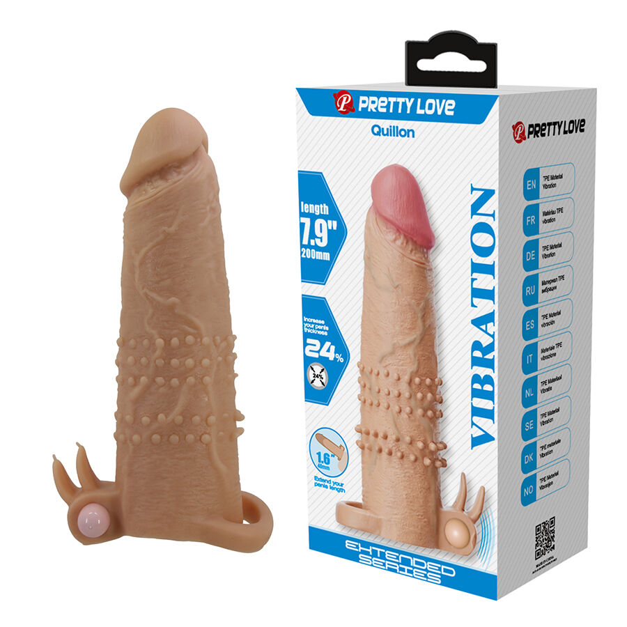 PRETTY LOVE – QUILLON PENIS SLEEVE WITH CLITORAL STIMULATOR AND VIBRATION