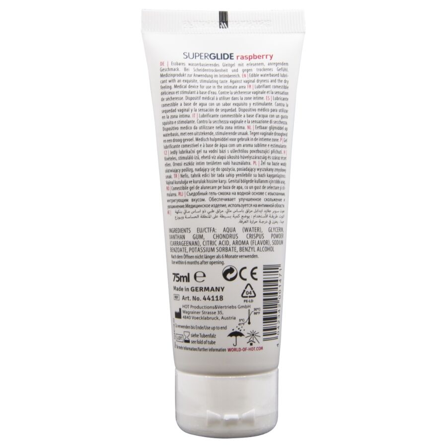 HOT - SUPERGLIDE EDIBLE LUBRICANT WATERBASED RASPBERRY 75 ML - Bild 2