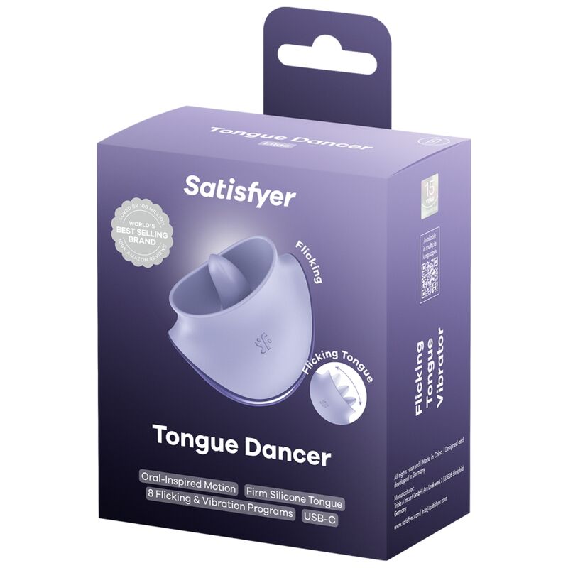 SATISFYER - TONGUE DANCER CLITORAL STIMULATOR WITH VIBRATION AND PULSATIONS LILAC - Bild 5
