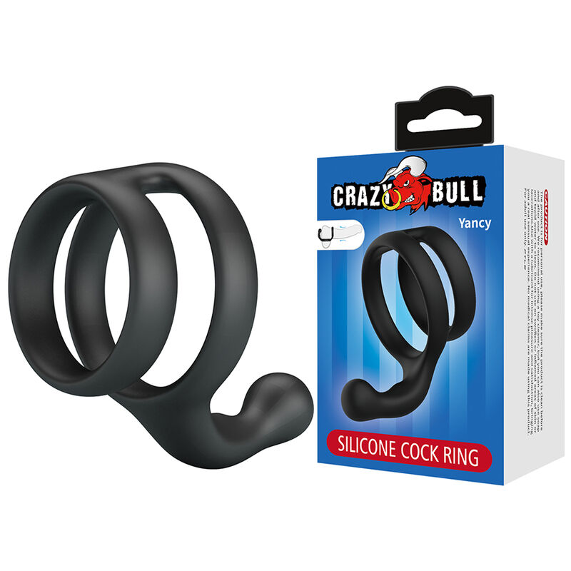 CRAZY BULL - YANCY DOUBLE COCK AND BALL RING BLACK - Bild 2