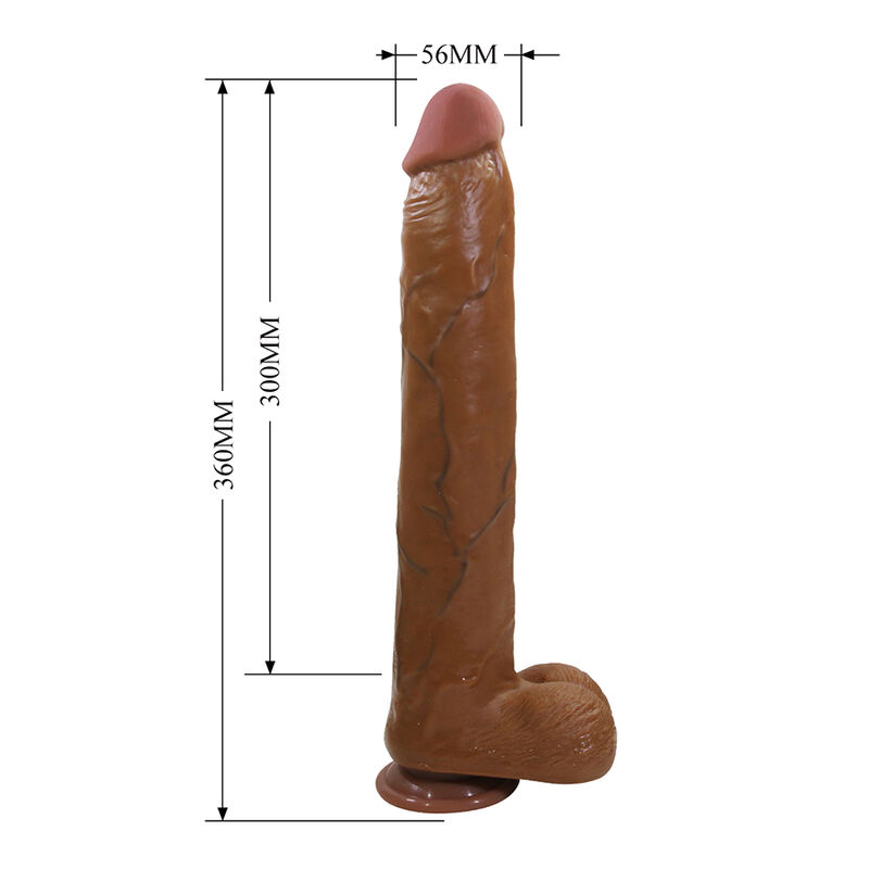PRETTY LOVE - DANY REALISTIC FLEXIBLE DILDO WITH SUCTION CUP 36 CM -Ø- 5.6 CM BROWN - Bild 5