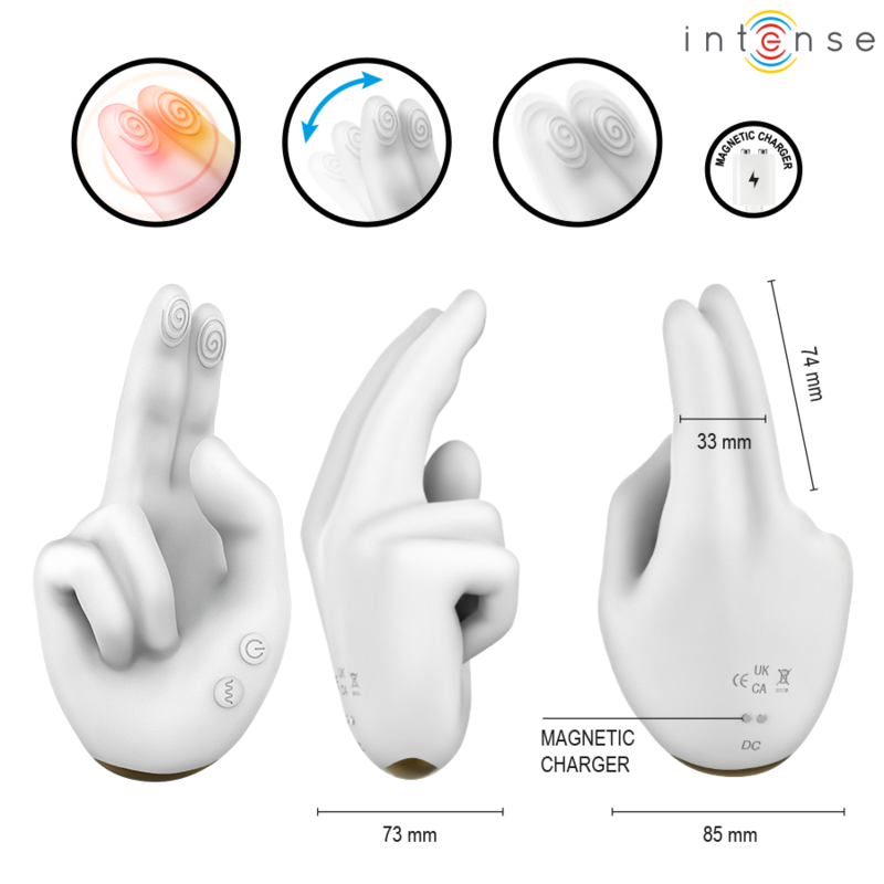 INTENSE - JIMMY HAND-SHAPED MULTIFUNCTION STIMULATOR WITH VIBRATION AND HEAT - Bild 3