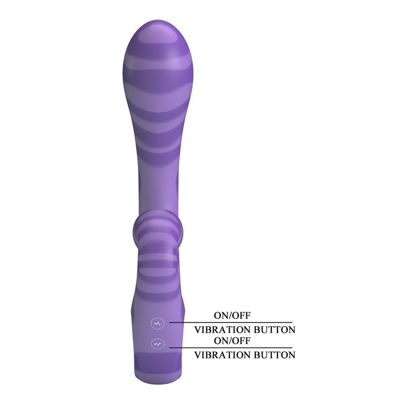 PRETTY LOVE - SUMMER DOUBLE-ENDED VIBRATOR WITH HANDLE 19 CM Ø 3.5 CM PURPLE - Bild 3