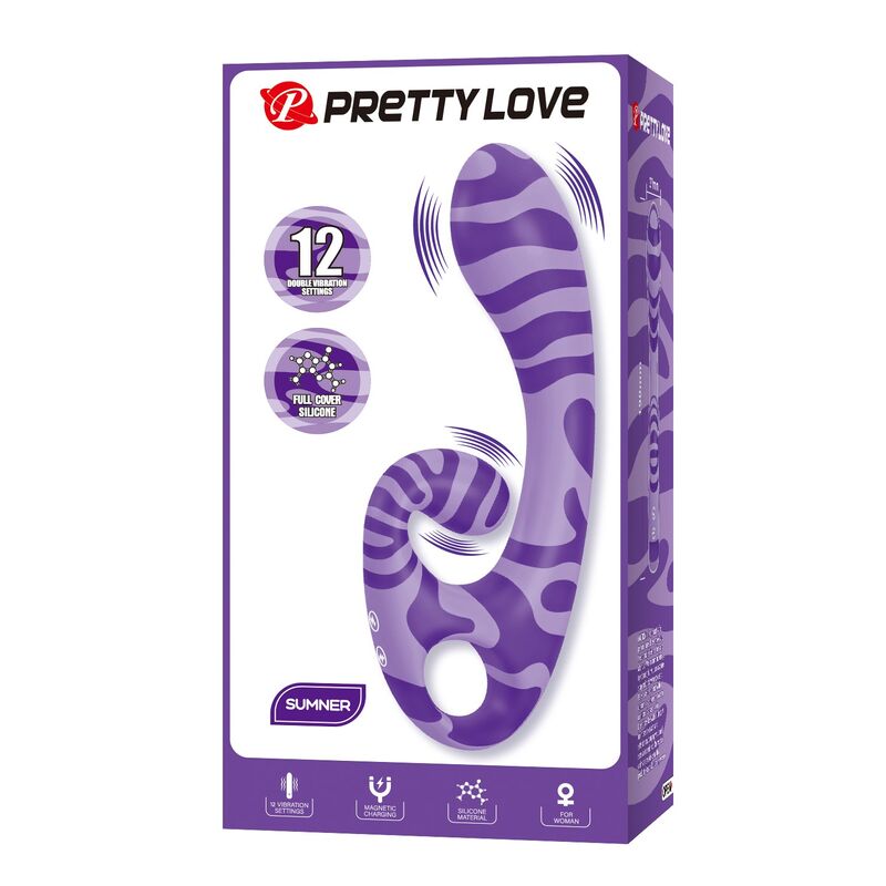 PRETTY LOVE - SUMMER DOUBLE-ENDED VIBRATOR WITH HANDLE 19 CM Ø 3.5 CM PURPLE - Bild 2