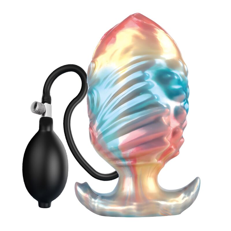 POWER MONSTERS – EBON LEVIATHAN TRICOLOR INFLATABLE FANTASY ANAL PLUG 18 CM
