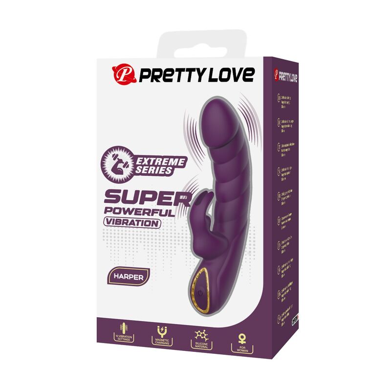 PRETTY LOVE - HARPER RECHARGEABLE RABBIT VIBRATOR 10 FUNCTIONS PURPLE - Bild 3