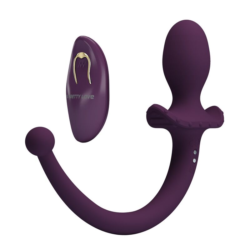 PRETTY LOVE - LIOEA VIBRATING ANAL PLUG WITH TAIL 12 FUNCTIONS PURPLE REMOTE CONTROL