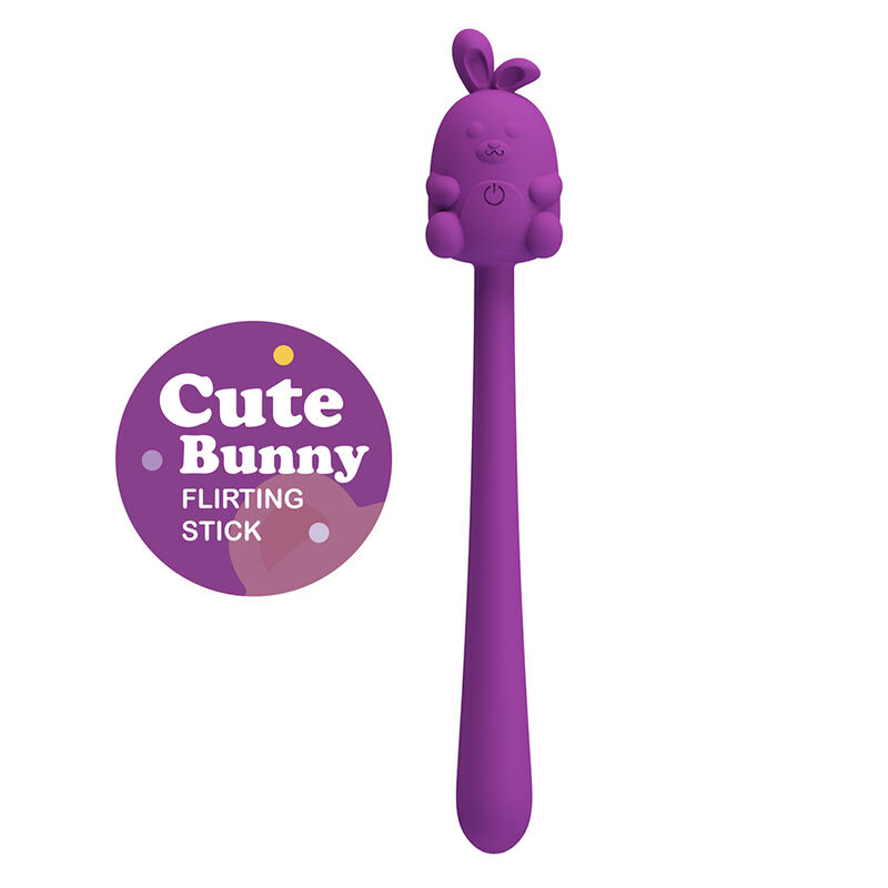 PRETTY LOVE - CUTE BUNNY FLIRTING STICK FLEXIBLE VIBRATOR USB RECHARGEABLE PURPLE